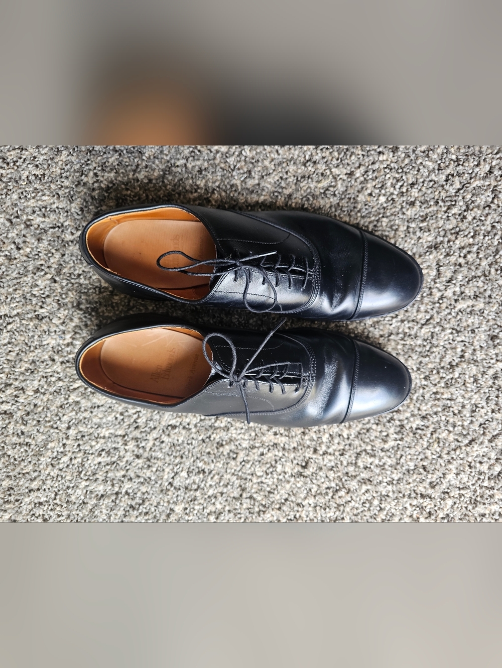 Allen Edmonds Black Cap-Toe Oxford Dress Shoes